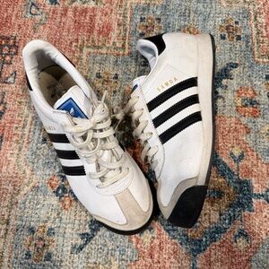 Adidas Samoa White Sneakers with Black Stripes